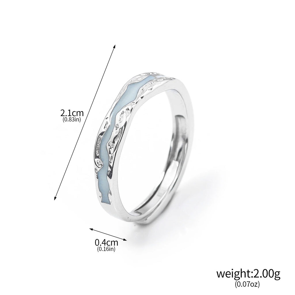 Bague Bleu Entrelacée