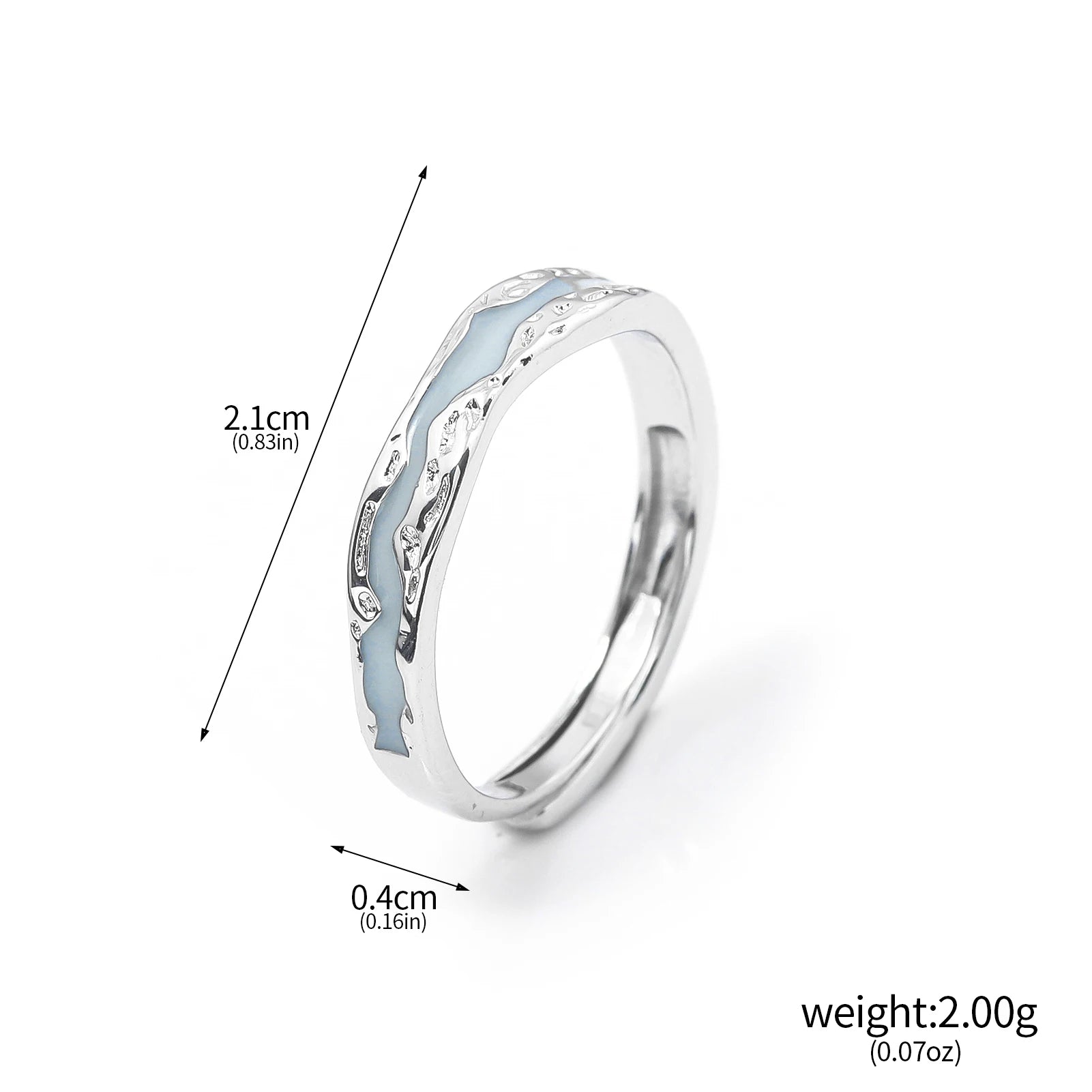 Bague Bleu Entrelacée