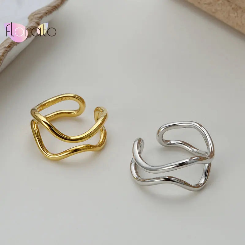 Bague Double Couche Rock Punk Ajustable