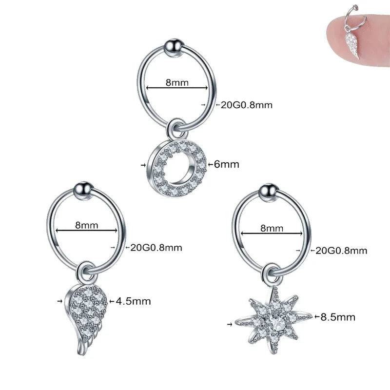 Boucles d’Oreille Piercing Zircon