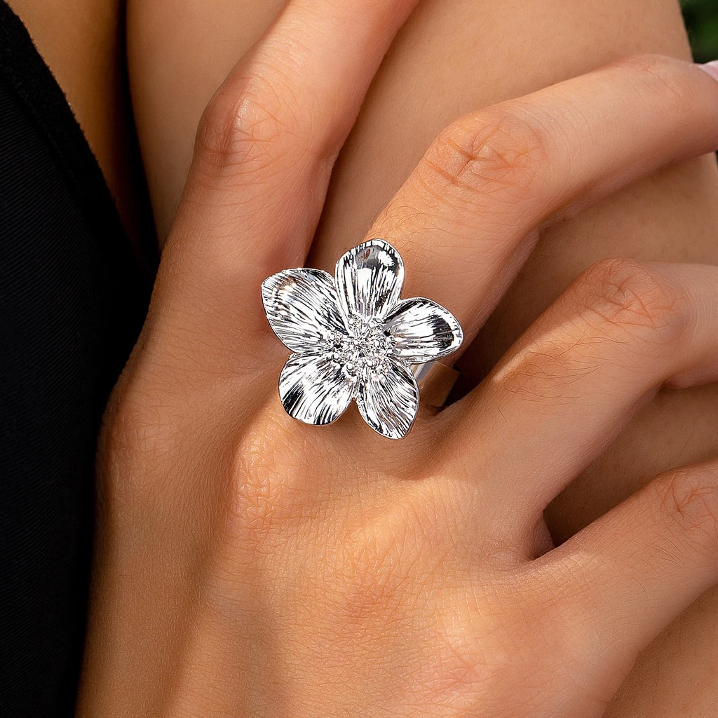 Bague Fleur Ajustable