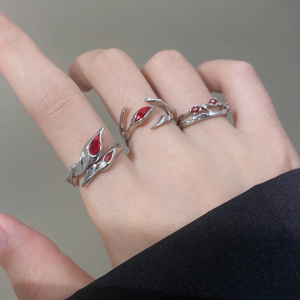 Bague Gothique Rouge Sombre