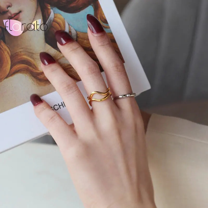 Bague Double Couche Rock Punk Ajustable