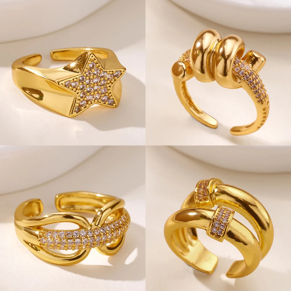 Bague Nœud Étoile Or