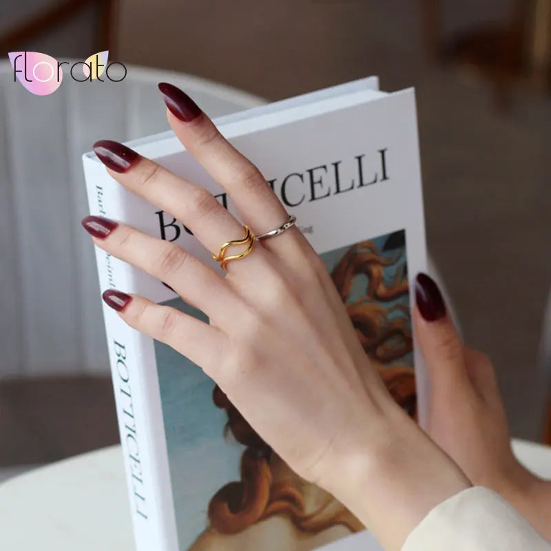 Bague Double Couche Rock Punk Ajustable