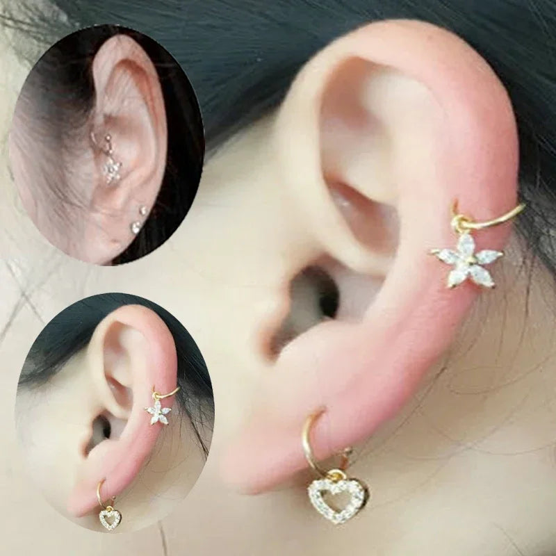 Boucles d’Oreille Piercing Zircon