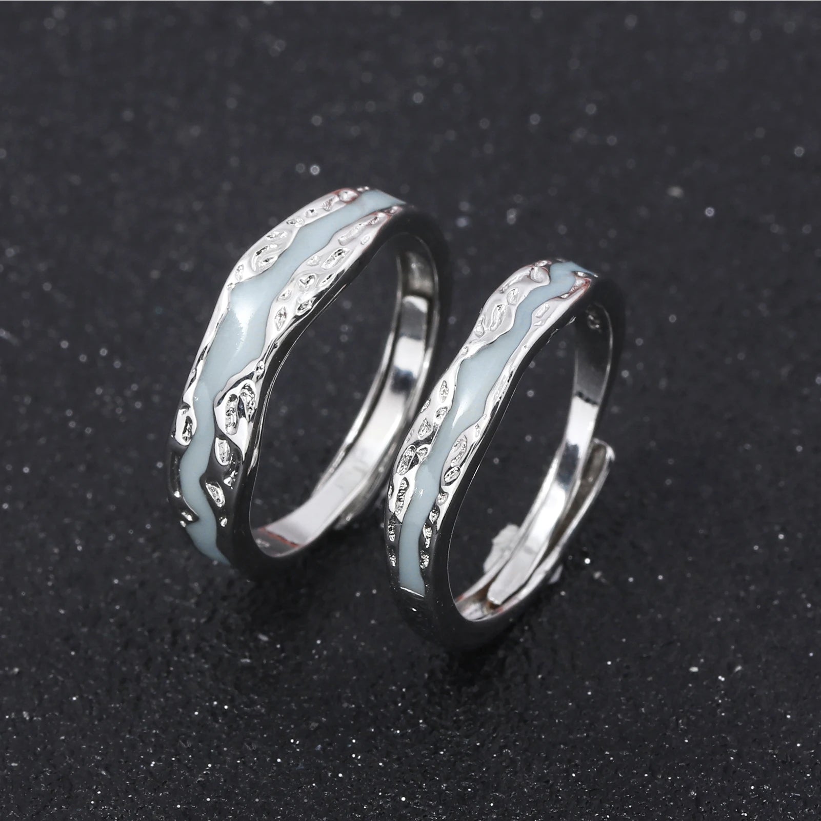 Bague Bleu Entrelacée