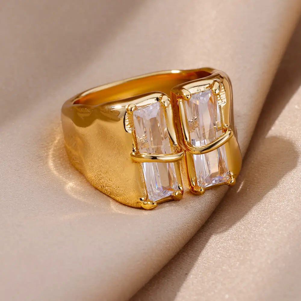 Bague Carrée Zircon Trendy